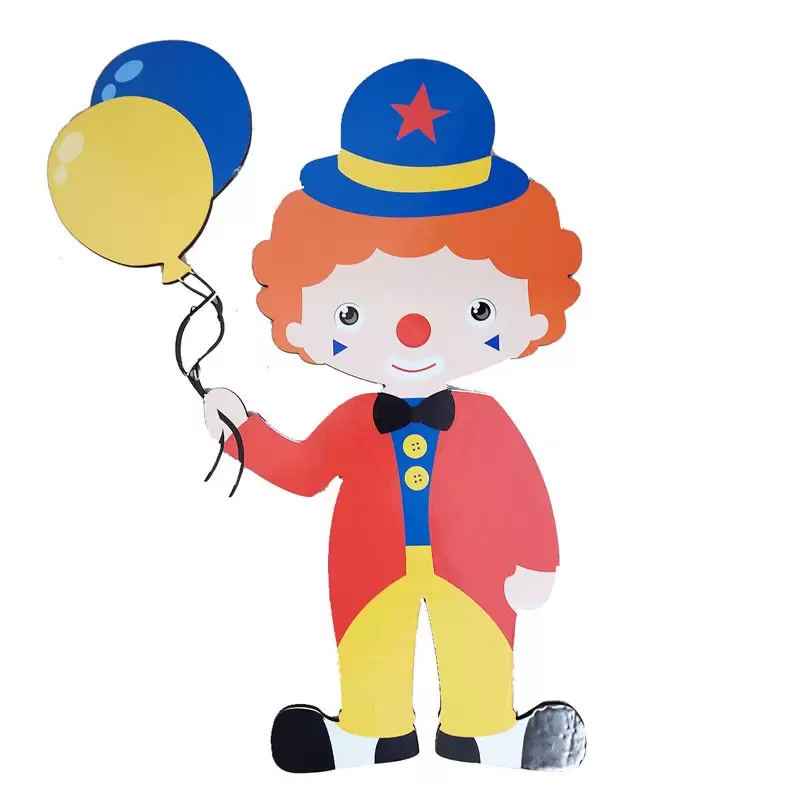 Sagoma 50 cm legno + vinile clown pagliaccio 1700