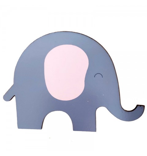 Sagoma 50 cm legno + vinile elefantino rosa 1700