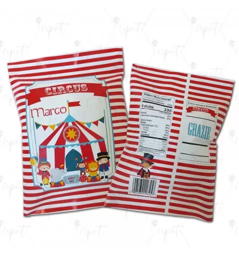 PATATINE CIRCO PERSONALIZZATE - 20 BUSTE