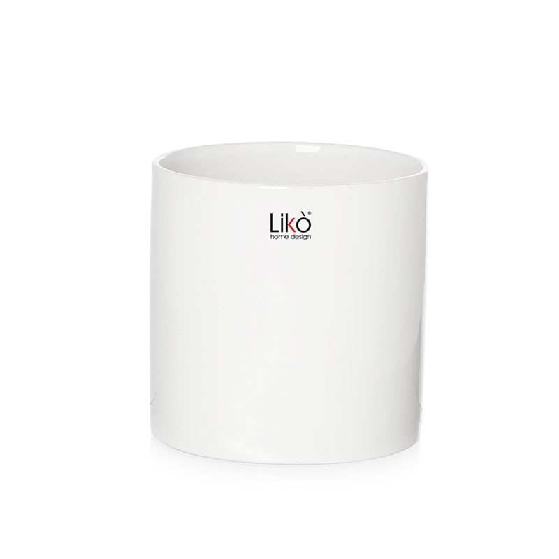 vaso in ceramica cilindro bianco 10 x 10 cm CR38/10