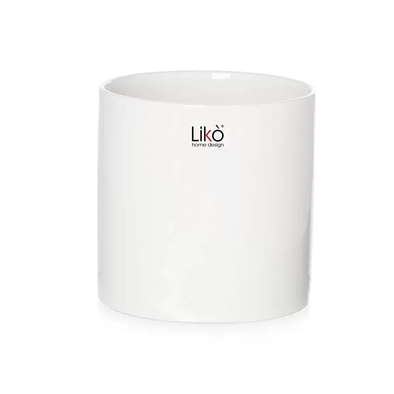 vaso in ceramica cilindro bianco 12 x 12 cm CR38/12