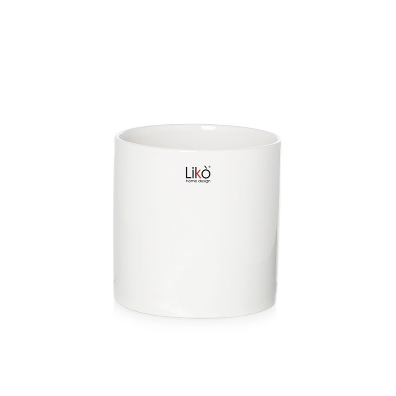 vaso in ceramica cilindro bianco 8 x 9 cm CR38/08