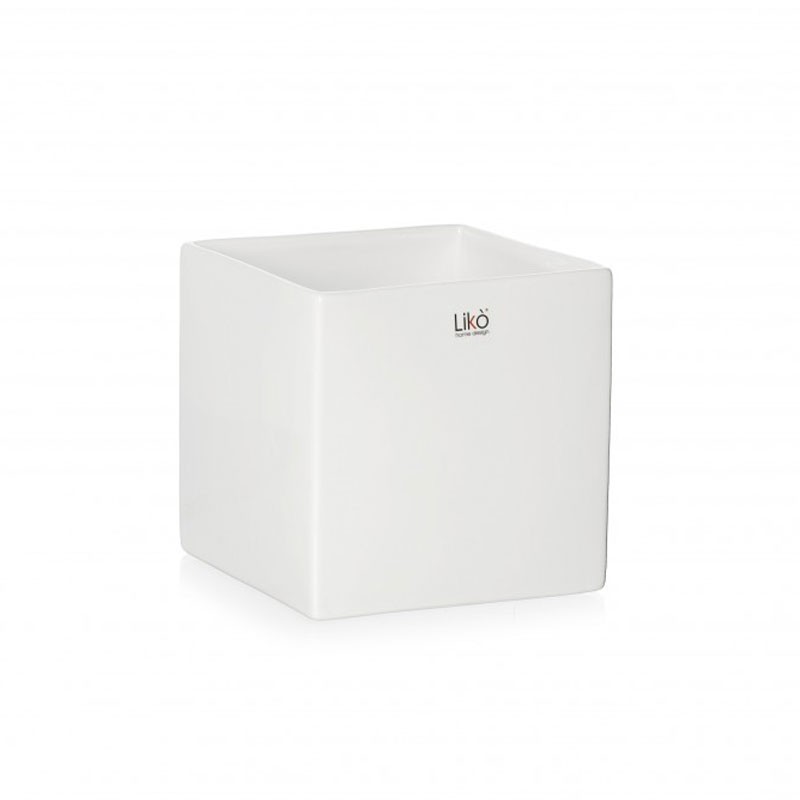 vaso in ceramica cubo bianco 10 , 5 cm CR35/10