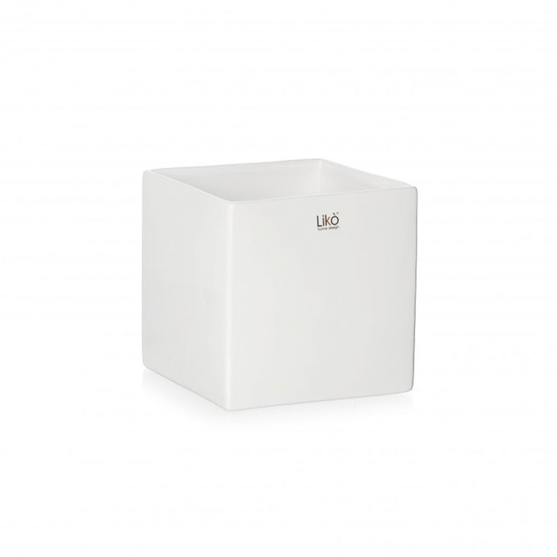 vaso in ceramica cubo bianco 7,5 cm CR35/07
