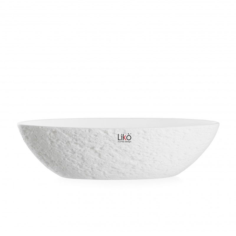 vaso centrotavola Zara bianco opaco h 10 x 40 cm CR60/40-B