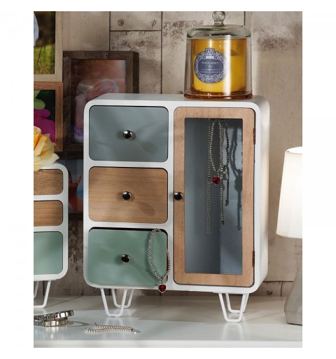 Mobiletto in mdf con 3 cassetti e anta 28 x 11 h x 35 cm  49882
