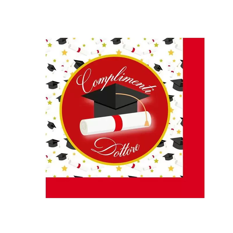 tovaglioli in carta complimenti dottore laurea 20 pz. BX36656