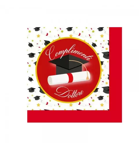 tovaglioli in carta complimenti dottore laurea 20 pz. BX36656