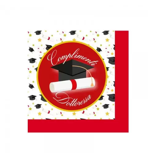 tovaglioli in carta complimenti dottoressa laurea 20 pz. BX36652