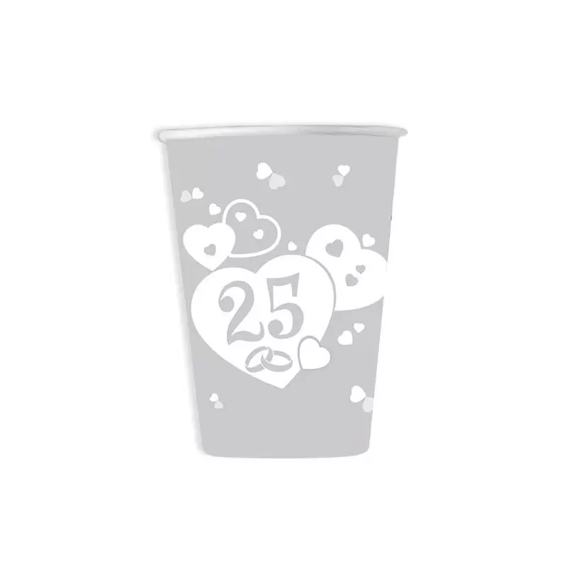 Bicchieri nozze d\'argento 25 anni 6 pz. 61727