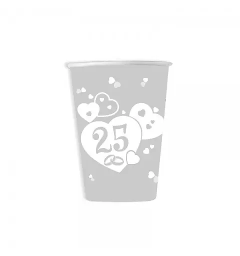 Bicchieri nozze d\'argento 25 anni 6 pz. 61727