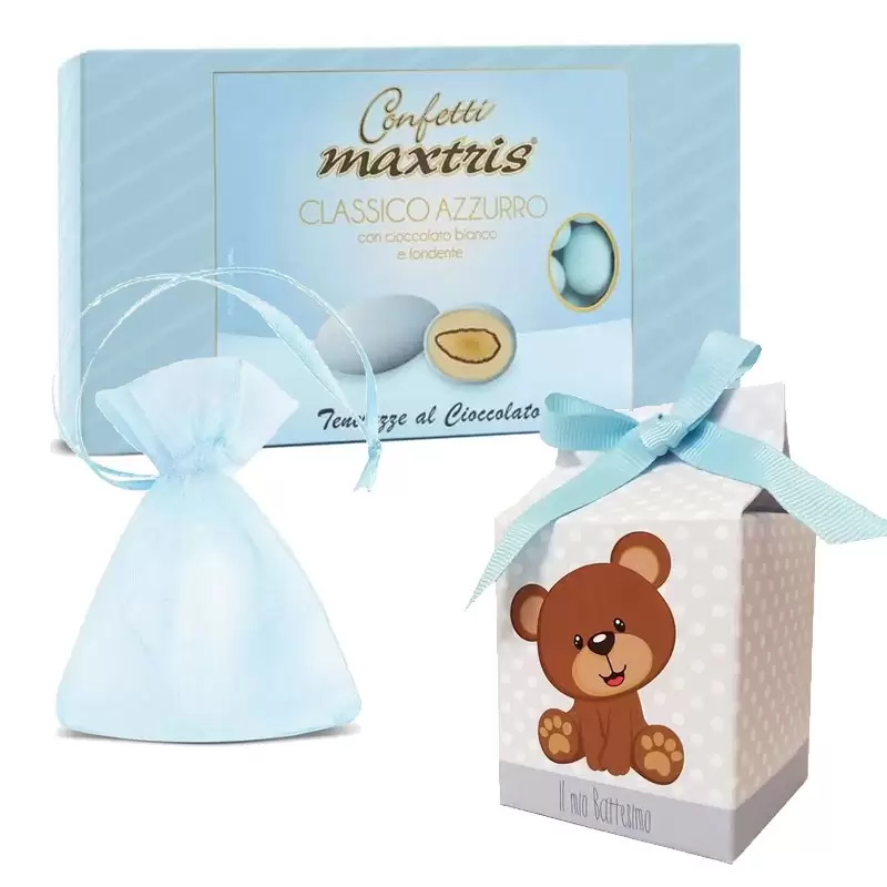 20 SCATOLINE MILK BATTESIMO ORSETTO CON CONFETTI
