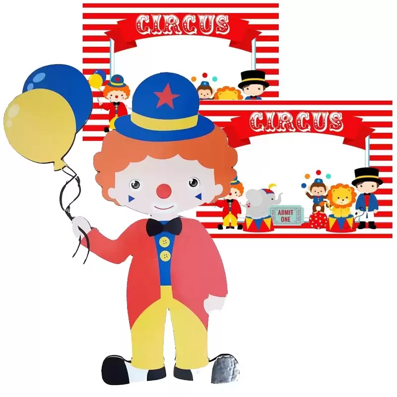 SAGOMA PAGLIACCIO IN LEGNO CON 20 SEGNAGUSTO CIRCO