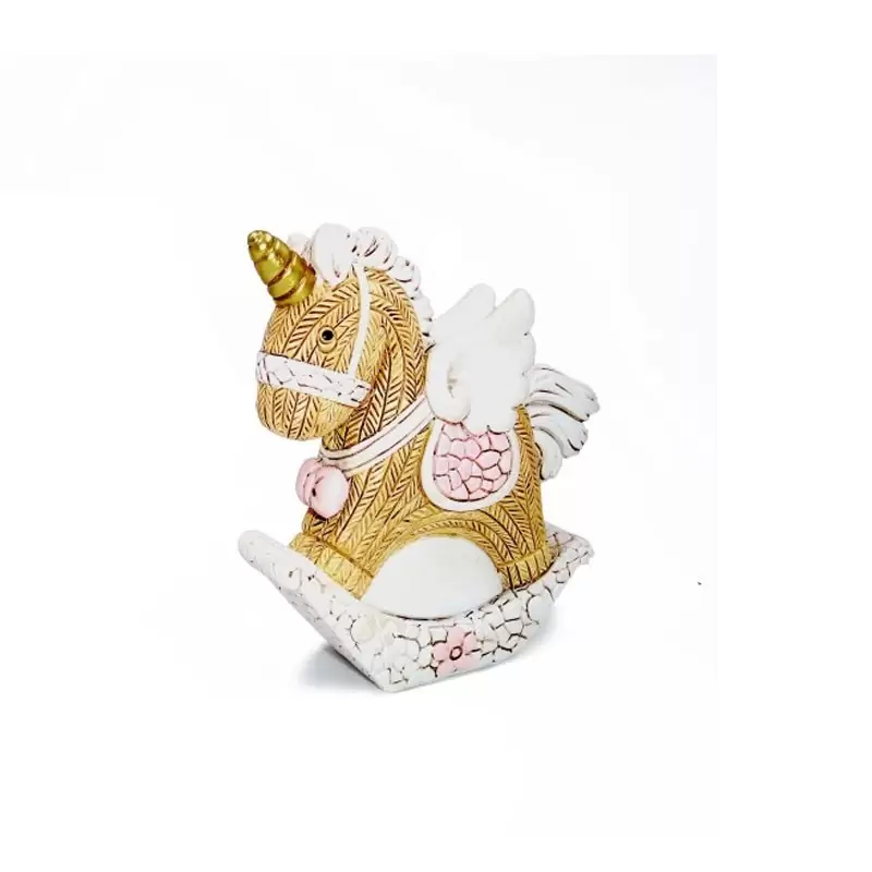 Cavallo a dondolo rosa in resina 6 x 7,5 cm 117492P  8 pz.
