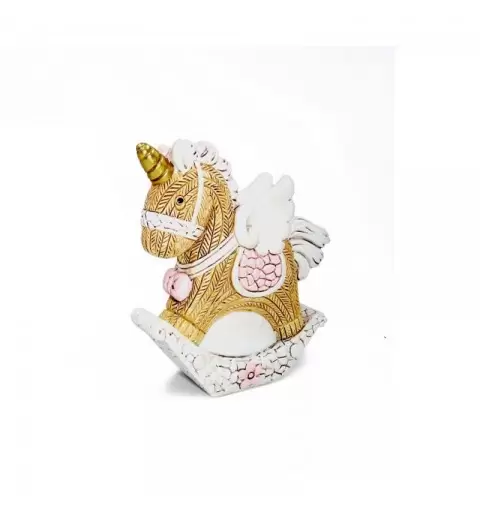 Cavallo a dondolo rosa in resina 6 x 7,5 cm 117492P  8 pz.