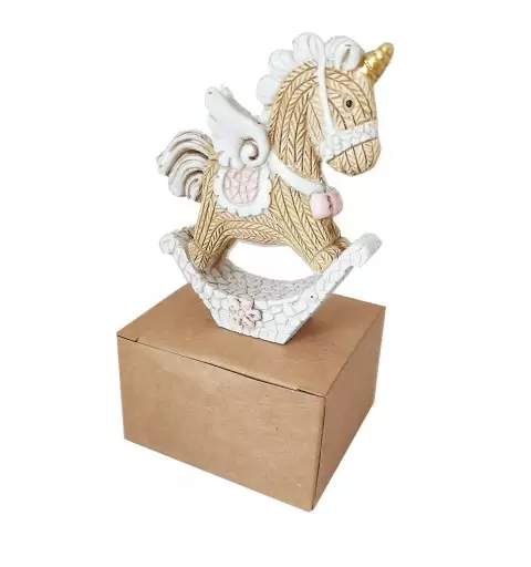 BOMBONIERE CAVALLUCCIO A DONDOLO FANTASY ROSA CON SCATOLINE KRAFT- 8 PZ