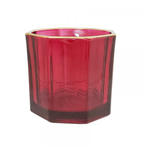 Porta candele t-light 5 x 7 h cm in vetro rosso 861961020