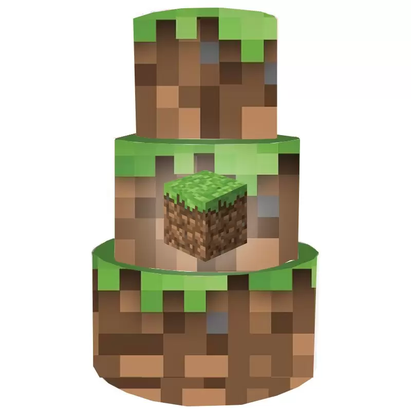 Torta Scenografica in vinile minecraft 36cm h x 25 cm diametro