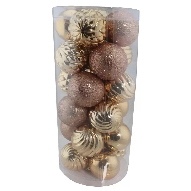 24 palline per albero di natale mix bronzo 87377