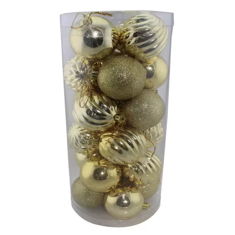 24 palline per albero di natale mix oro 87315