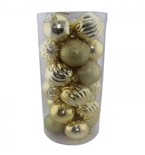 24 palline per albero di natale mix oro 87315