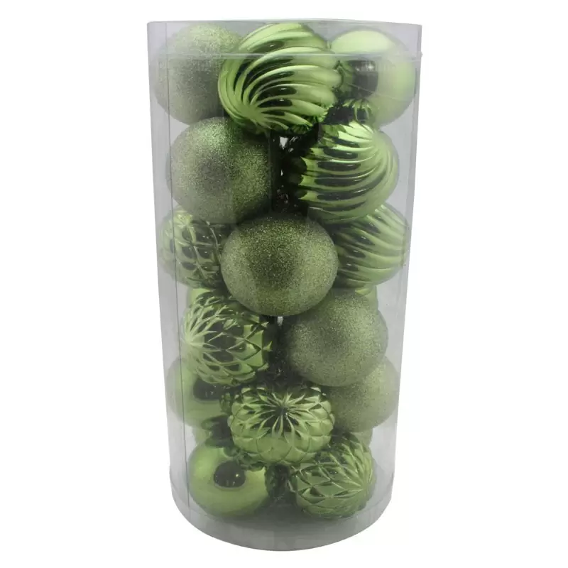 24 palline per albero di natale mix verde 87346