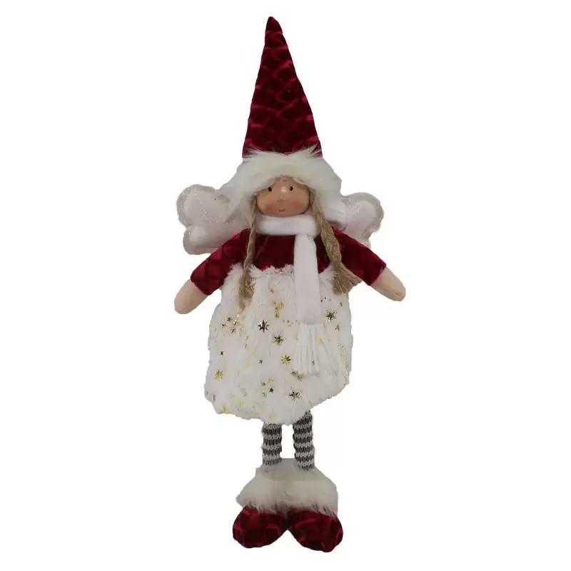 Bambolina angelo bianco / rossa 16 x 15 x 42 cm 60144