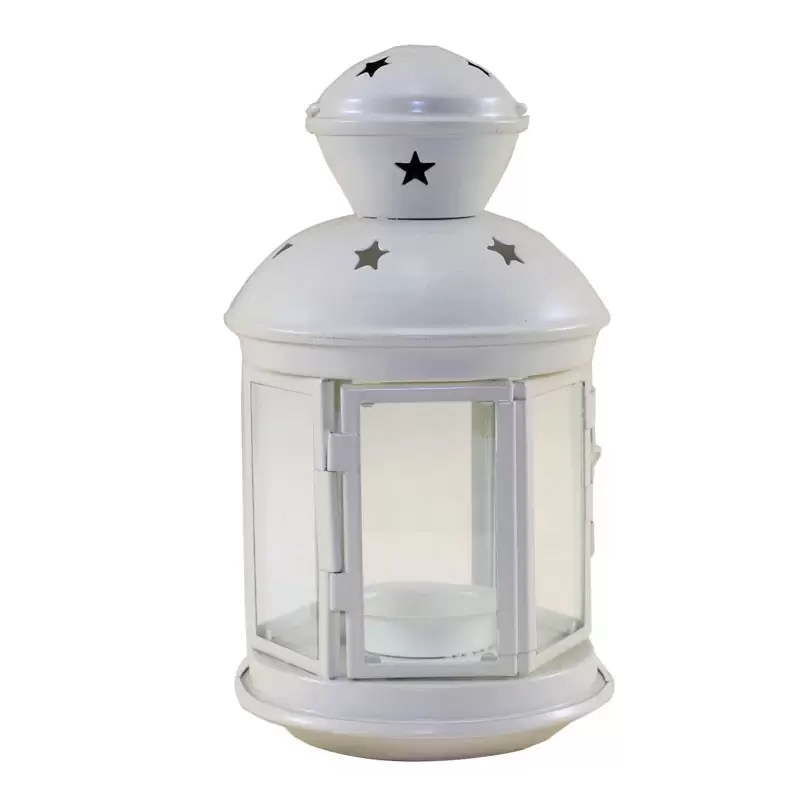 lanterna bianca in metallo 22 x 13 x 13 cm 30667