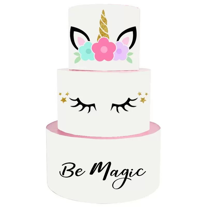 Torta Scenografica in vinile unicorno 36 cm h x 25 cm diametro