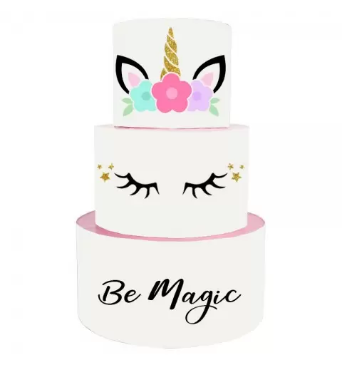 Torta Scenografica in vinile unicorno 36 cm h x 25 cm diametro