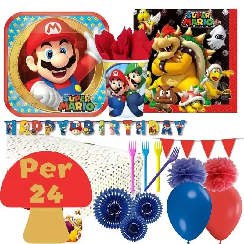 KIT N.62 SUPER MARIO RUN - COORDINATO FESTA PER 24