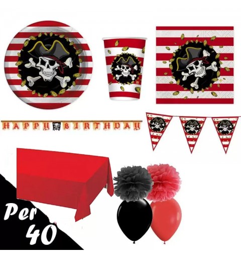 KIT N.55 PIRATI STRISCE – SET FESTA A TEMA