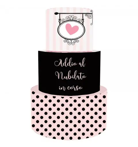 Torta Scenografica in vinile Addio al nubilato 36 cm h x 25 cm diametro