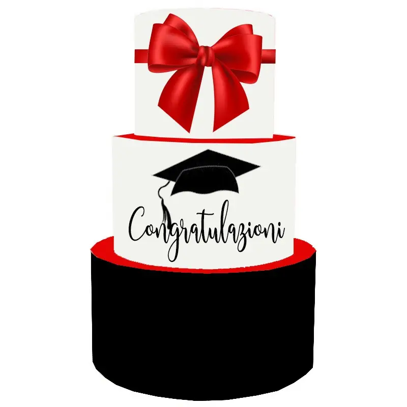 Torta Scenografica in vinile Laurea 36 cm h x 25 cm diametro