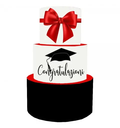 Torta Scenografica in vinile Laurea 36 cm h x 25 cm diametro