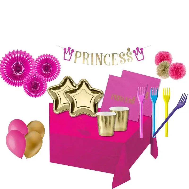 KIT N.54 PRINCESS STAR - ADDOBBI PER IL COMPLEANNO