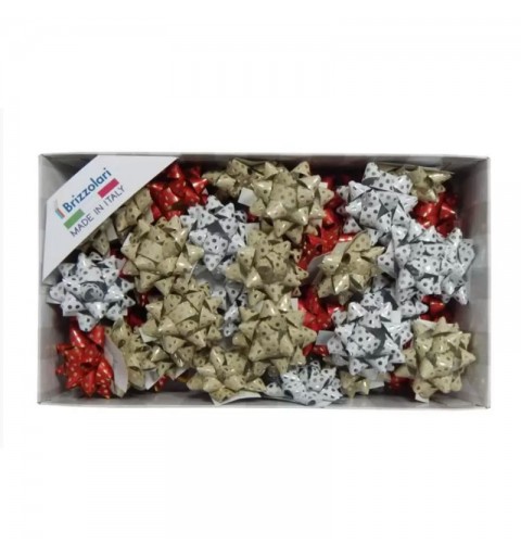 100 Coccarde stella fantasia pois colori assortiti 68137 mm 10 col.00