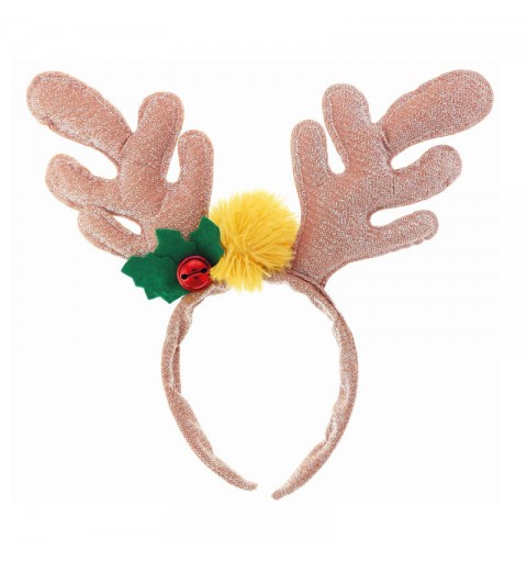 Cerchietto natalizio con corna di renna dorate NW-OROREZ