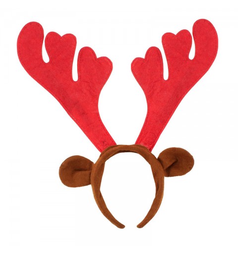 cerchietto natalizio con corna di renna rosse NW-ORORUC