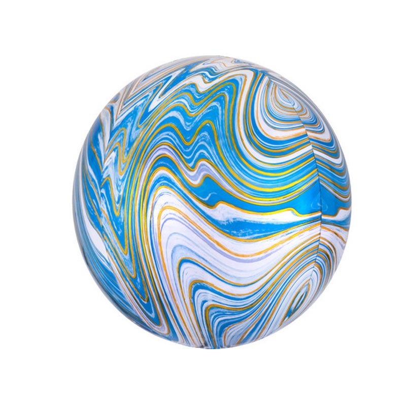 palloncino mylar orbz marmarizzato blu 16 - 4139401 38 x 40 cm