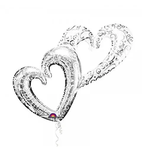 Pallone foil Multi balloon 53 - 134 cm Interlocking Hearts 3130201