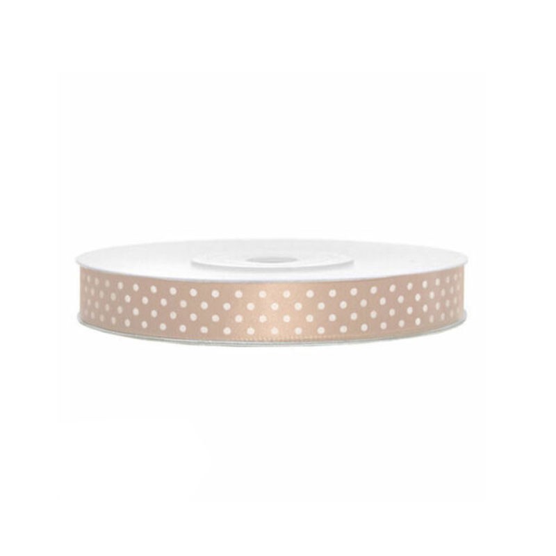 Nastrino Pois beige 1,5 cm x 25 m 097