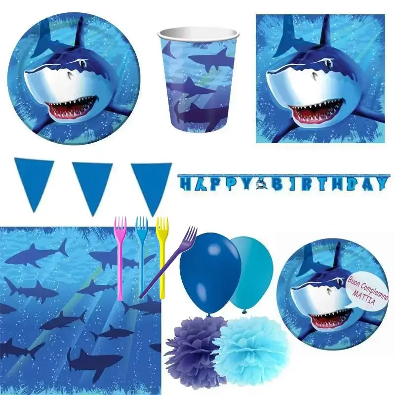 KIT N.63 SQUALI – ACCESSORI TAVOLA PER FESTA