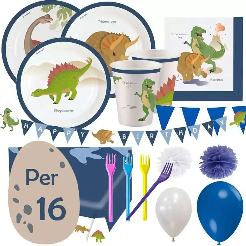 KIT N.54 HAPPY DINOSAUR – COMPLETO TAVOLA PER 16