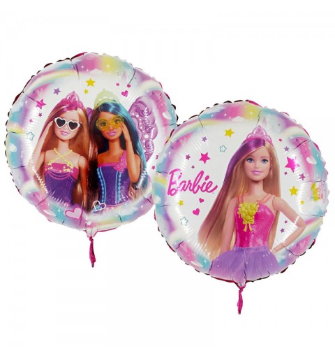 palloncino foil tondo Barbie 34828 18\'\' 45 cm