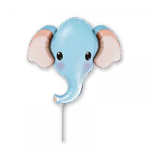 5 palloncini Elefante Celeste Testa MiniShape 12 30 cm 902805AFX