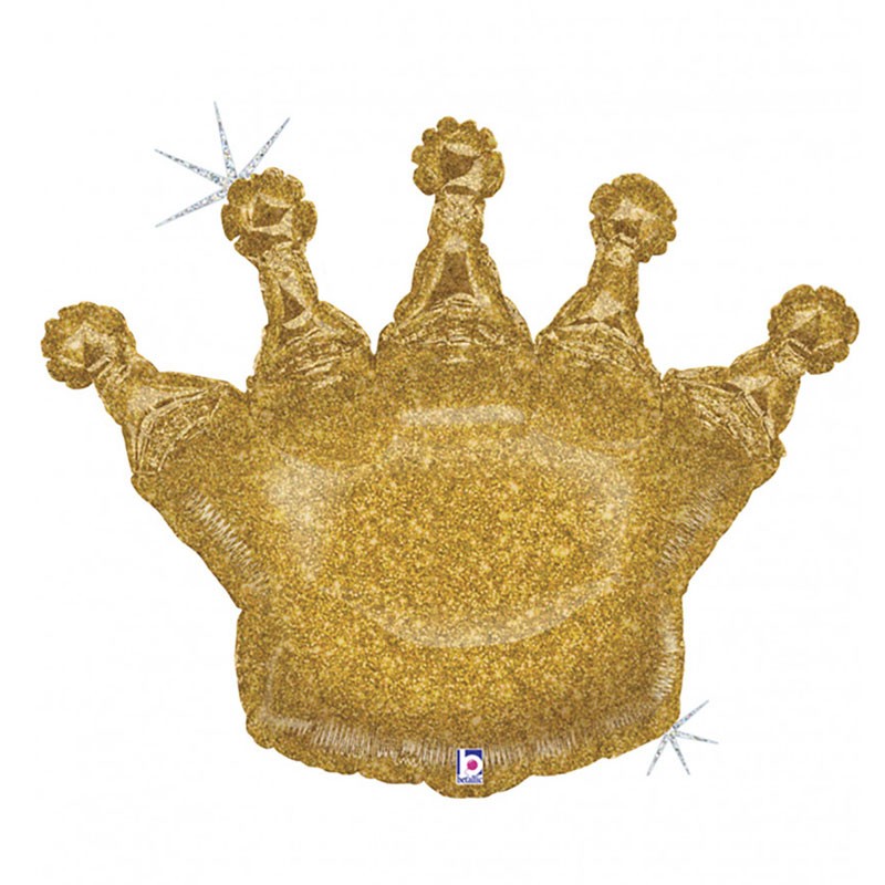 Palloncino supershape Sagoma Corona Glitter Oro 36 91 cm