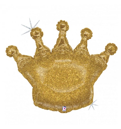 Palloncino supershape Sagoma Corona Glitter Oro 36 91 cm
