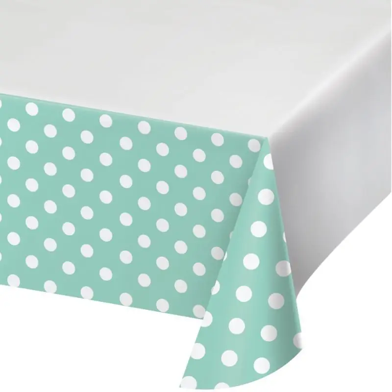 Tovaglia strisce e pois verde menta 259 cm 337066