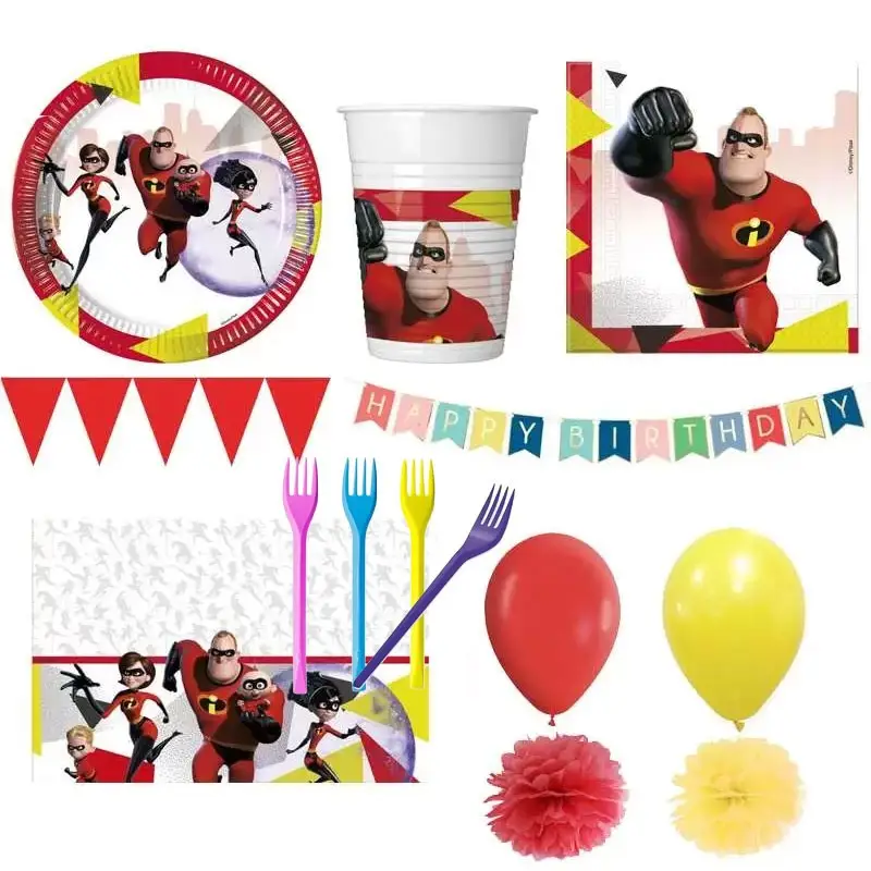 KIT N.54 GLI INCREDIBILI - COORDINATO FESTA  SUPEREROI